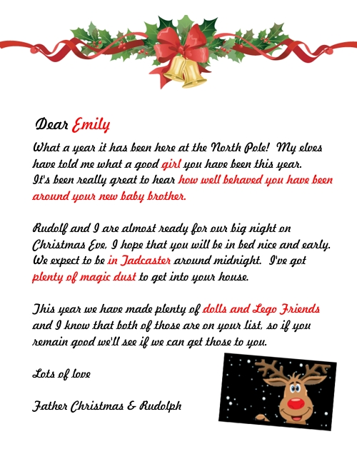 A letter from Father Christmas